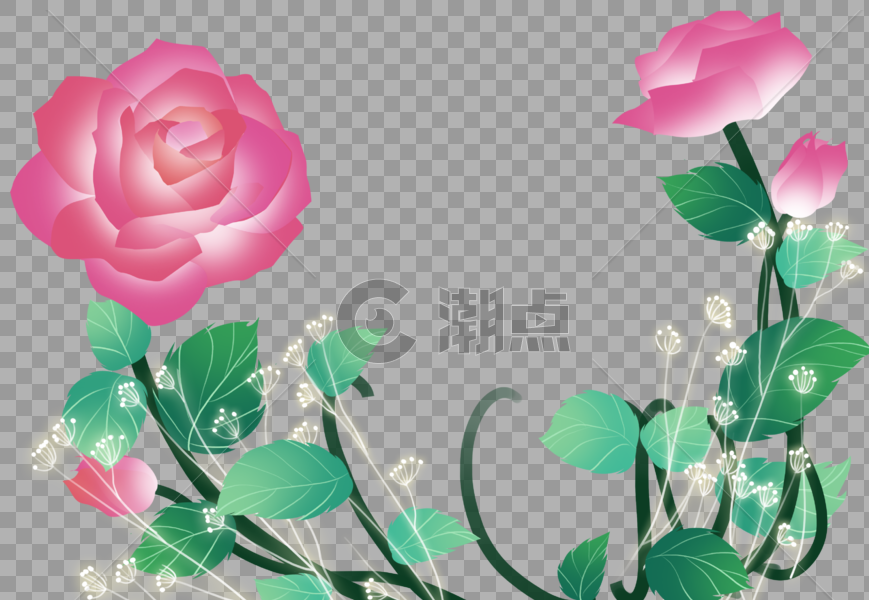 玫瑰花装饰图片素材免费下载