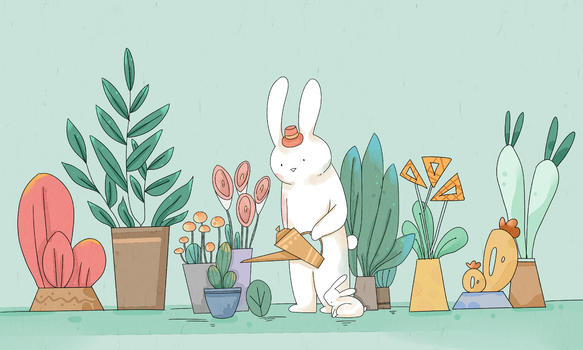 兔子儿童插画图片素材免费下载