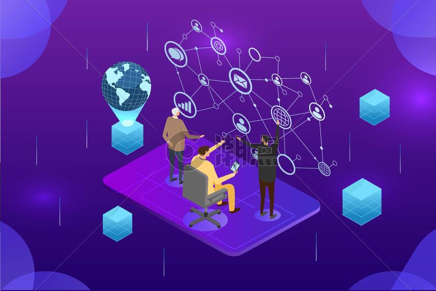 互联网络信息互通插画原画3000*2000图片素材免费下载-编号110341-潮点视频