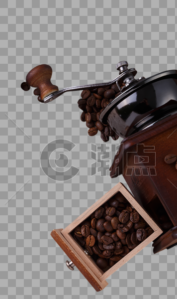 咖啡机和一袋咖啡豆图片素材免费下载