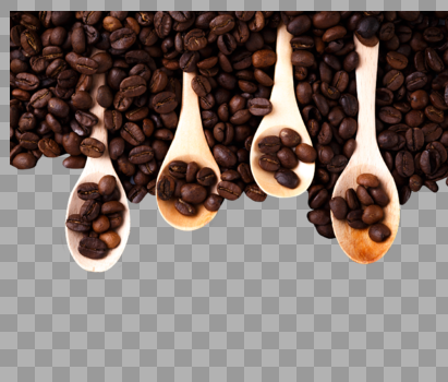能做背景素材的咖啡豆和木勺图片素材免费下载