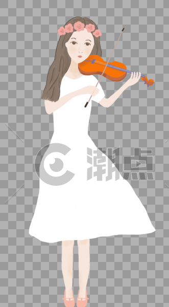 拉小提琴女孩图片素材免费下载