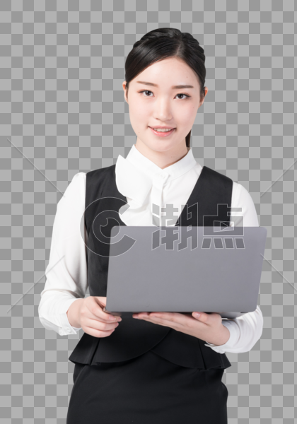 手拿笔记本电脑的职场女性图片素材免费下载