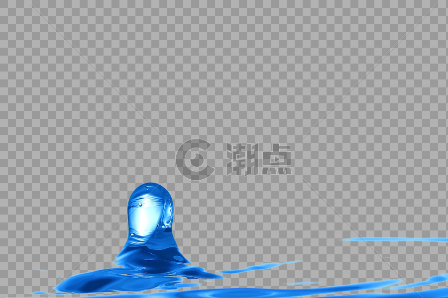 蓝水飞溅与波纹图片素材免费下载
