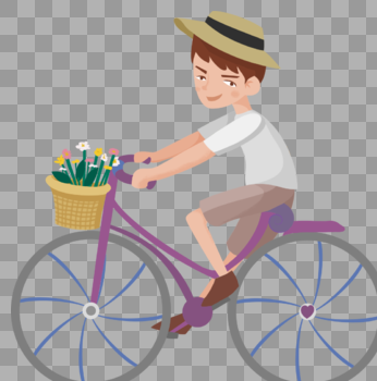 骑自行车的男孩图片素材免费下载