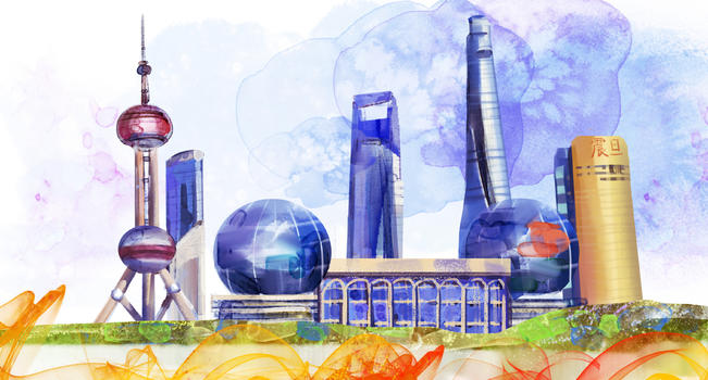 国际中国风建筑插画图片素材免费下载