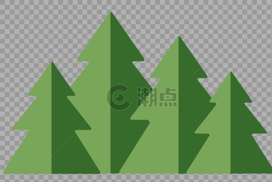 绿色扁平松树林图片素材免费下载
