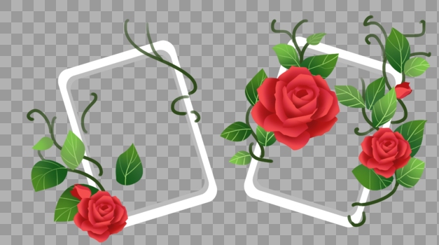 玫瑰花框图片素材免费下载