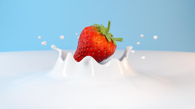 牛奶草莓图片素材免费下载