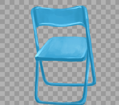 手绘蓝色椅子图片素材免费下载