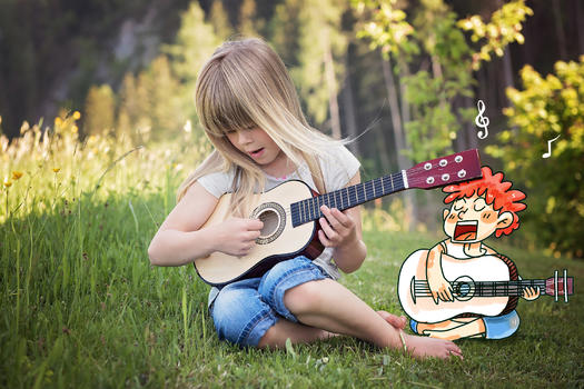 男孩弹吉他图片素材免费下载