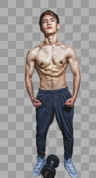 健身房强壮男性肌肉展示图片素材免费下载