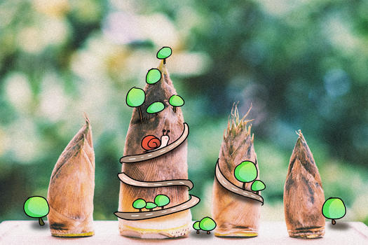 蜗牛爬山创意摄影插画图片素材免费下载