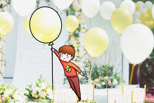 飘舞的气球创意摄影插画图片素材免费下载