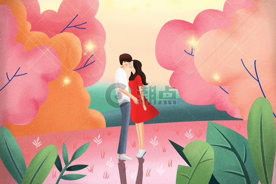 情人节拥吻的情侣图片素材免费下载