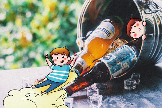 啤酒狂欢创意摄影插画图片素材免费下载