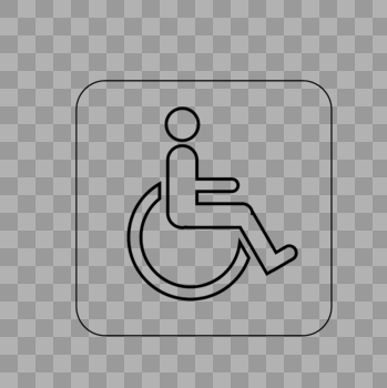 轮椅线性图标图片素材免费下载