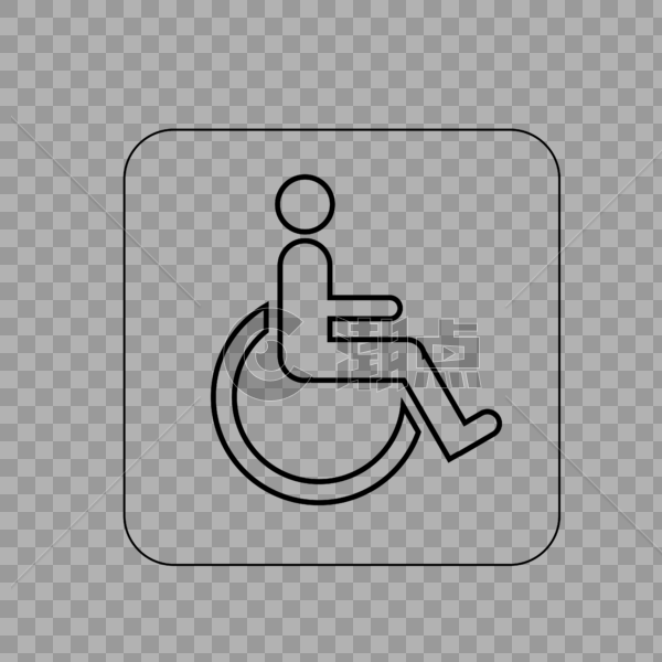 轮椅线性图标图片素材免费下载