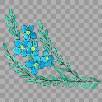 蓝色花卉图片素材免费下载