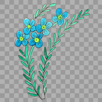 蓝色花卉图片素材免费下载