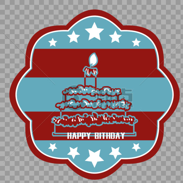 生日快乐蛋糕标签图片素材免费下载