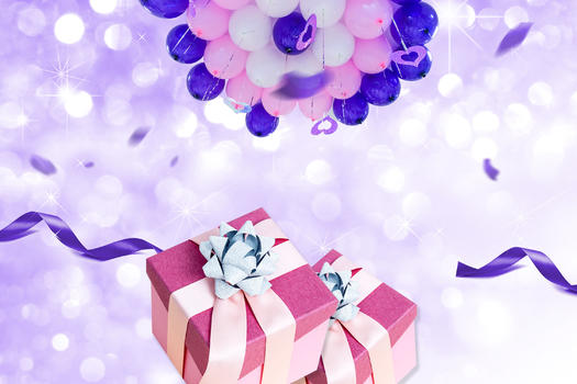 紫色礼物盒图片素材免费下载