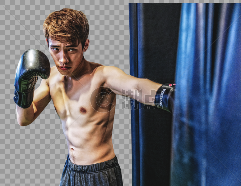 健身房强壮男性拳击运动图片素材免费下载