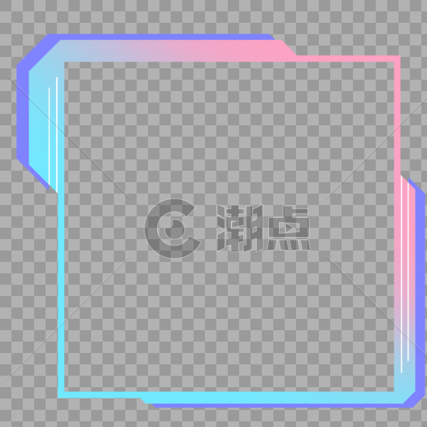 现代科技渐变发光边框图片素材免费下载