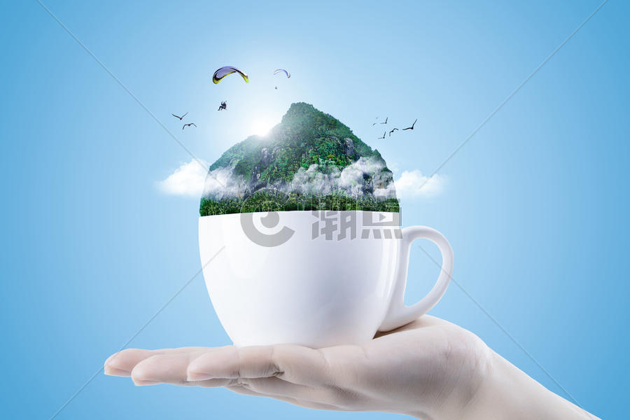 创意茶杯图片素材免费下载