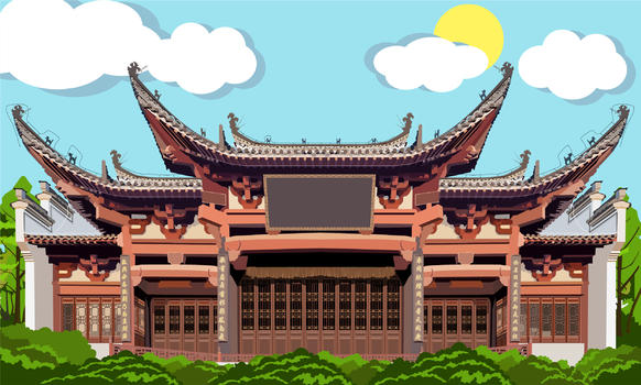 中式徽派建筑样式图片素材免费下载