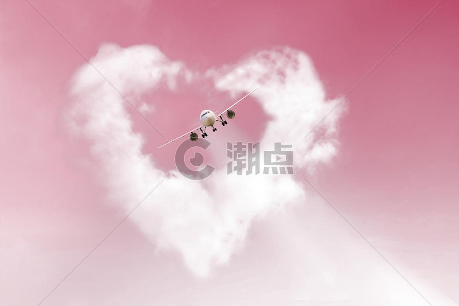 爱心云朵粉色背景图片素材免费下载