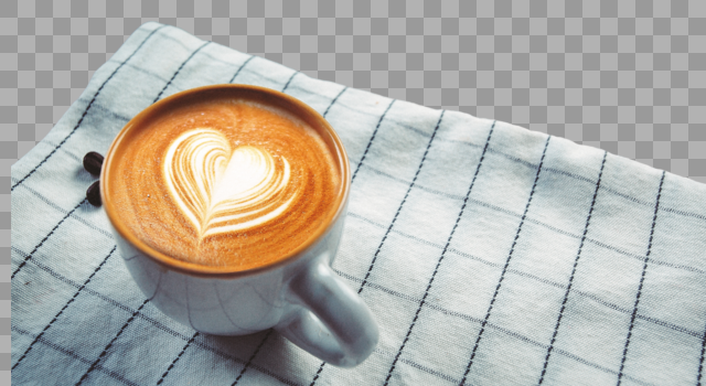 咖啡拉花与咖啡豆图片素材免费下载