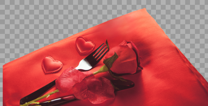 玫瑰与餐具图片素材免费下载