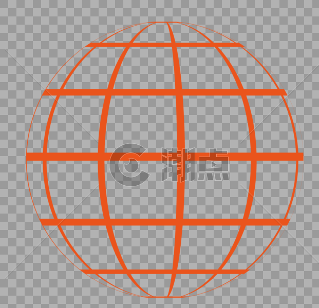 橘色线条球体图片素材免费下载