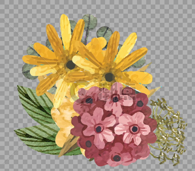 手绘花卉装饰图片素材免费下载