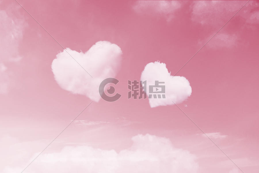 浪漫爱心云朵图片素材免费下载