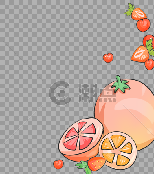 橙子草莓水果装饰图片素材免费下载