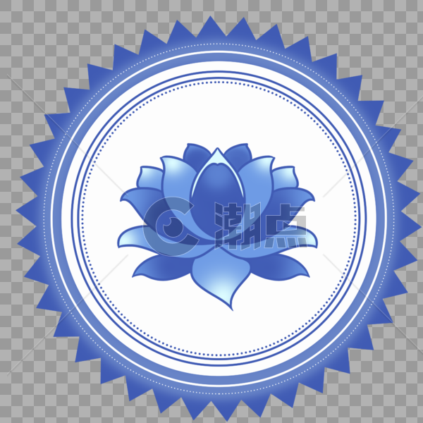 蓝色莲花logo图片素材免费下载
