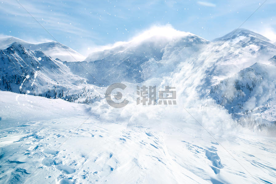 雪山崩裂图片素材免费下载
