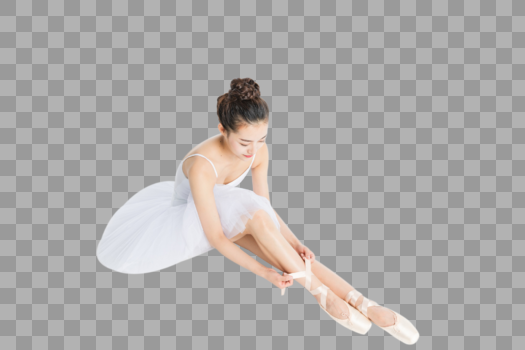 芭蕾舞女孩绑鞋带图片素材免费下载