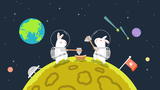 中秋节趣味月兔图片素材免费下载