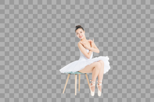 坐着跳芭蕾舞的美女图片素材免费下载