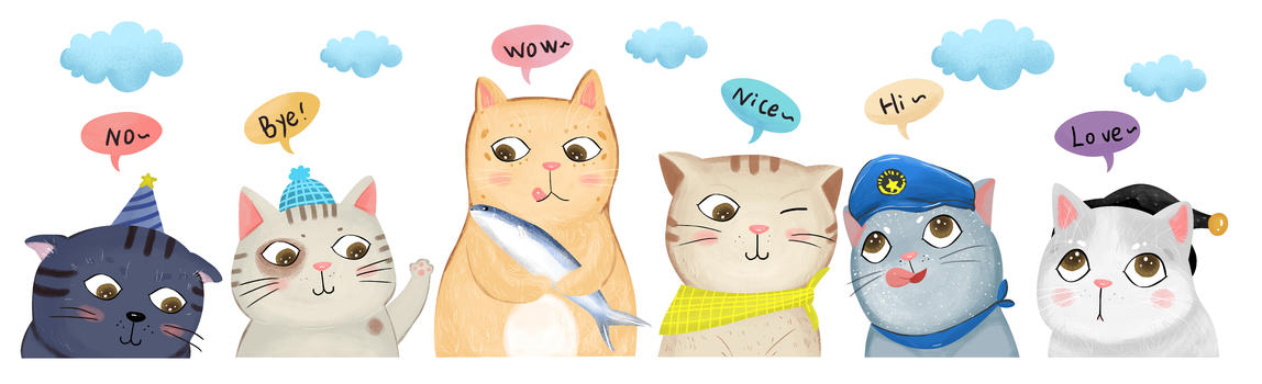 手绘欧式猫咪图片素材免费下载