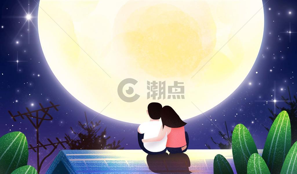 中秋赏月插画图片素材免费下载