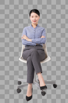 商务白领职场女性坐在椅子上图片素材免费下载