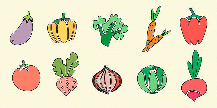 蔬菜手账元素图片素材免费下载