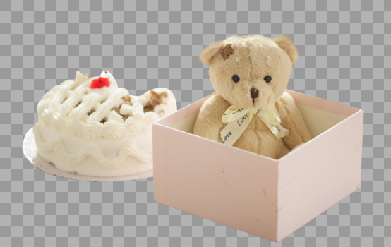 生日蛋糕和玩具熊图片素材免费下载