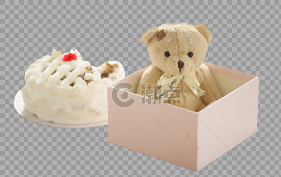 生日蛋糕和玩具熊图片素材免费下载