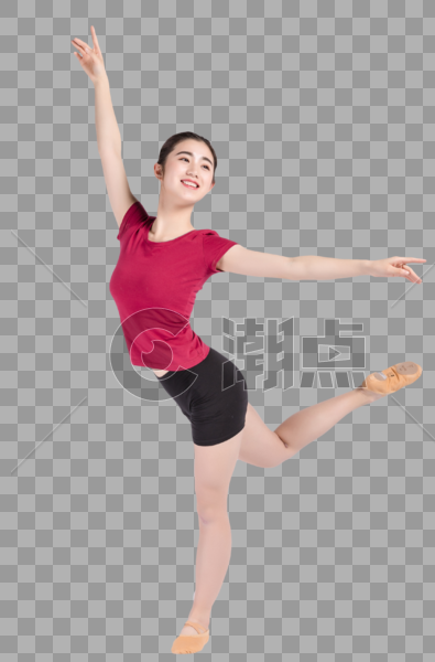 年轻女孩舞蹈前热身图片素材免费下载
