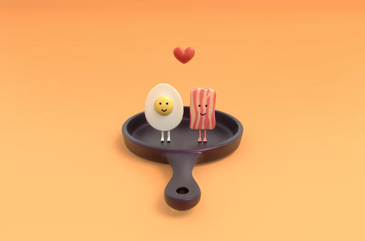 创意香肠煎蛋图片素材免费下载